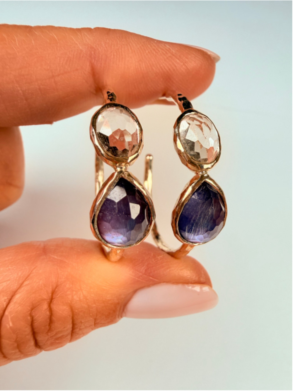 Ippolita Rock Candy Wonderland Amethyst Quartz 925 Sterling Silver Hoop Earrings